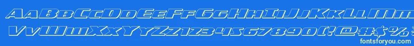 americorps3dexpand Font – Yellow Fonts on Blue Background