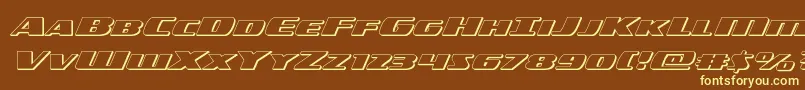 americorps3dexpand Font – Yellow Fonts on Brown Background