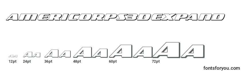 Размеры шрифта Americorps3dexpand