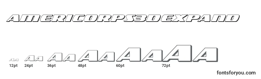 Größen der Schriftart Americorps3dexpand