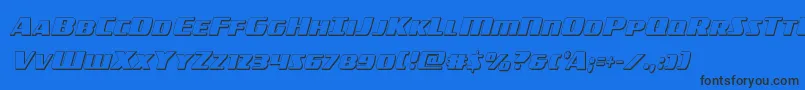 americorps3extracond Font – Black Fonts on Blue Background