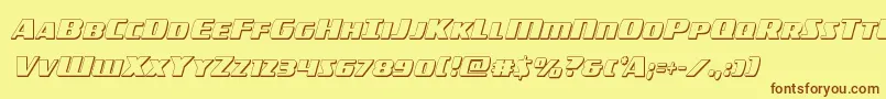 americorps3extracond Font – Brown Fonts on Yellow Background