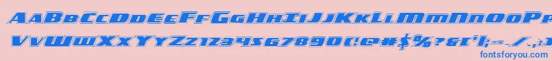 americorpsacad-Schriftart – Blaue Schriften auf rosa Hintergrund