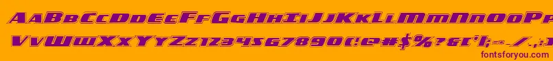 americorpsacad-Schriftart – Violette Schriften auf orangefarbenem Hintergrund