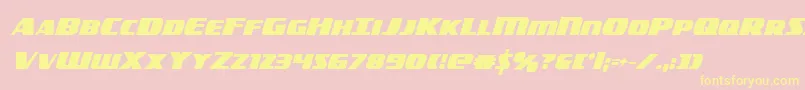 americorpsboldcond-Schriftart – Gelbe Schriften auf rosa Hintergrund