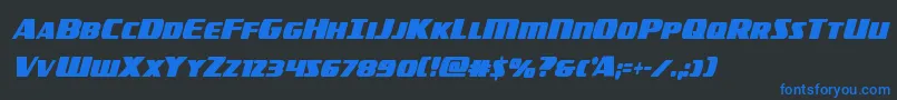 americorpsboldextracond Font – Blue Fonts on Black Background
