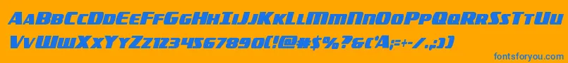 americorpsboldextracond Font – Blue Fonts on Orange Background