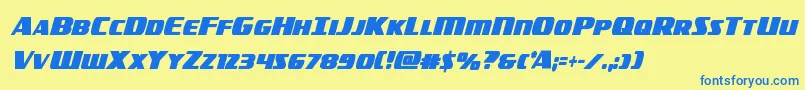 americorpsboldextracond Font – Blue Fonts on Yellow Background