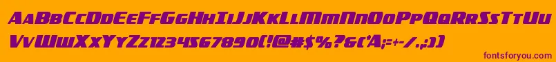 americorpsboldextracond Font – Purple Fonts on Orange Background