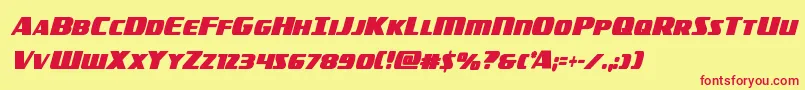 americorpsboldextracond Font – Red Fonts on Yellow Background