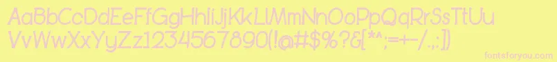 BookietasticComicStyle Font – Pink Fonts on Yellow Background