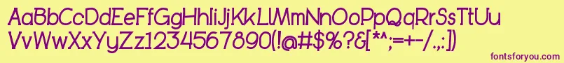 BookietasticComicStyle Font – Purple Fonts on Yellow Background