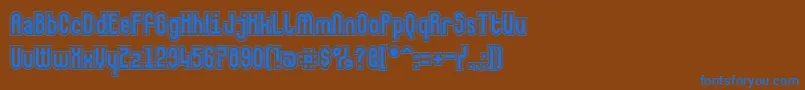 フォントMakushkasecunda – 茶色の背景に青い文字