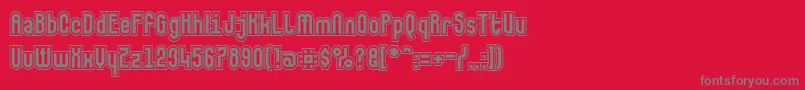 Makushkasecunda-Schriftart – Graue Schriften auf rotem Hintergrund