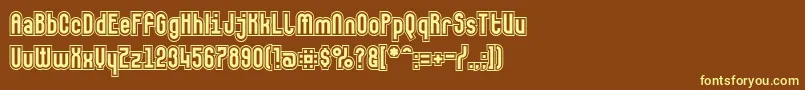 Makushkasecunda Font – Yellow Fonts on Brown Background