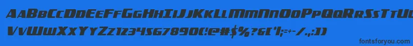 americorpsextracond Font – Black Fonts on Blue Background