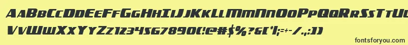 americorpsextracond Font – Black Fonts on Yellow Background