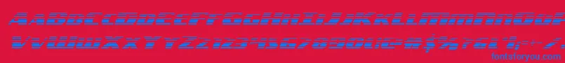 フォントamericorpsgrad – 赤い背景に青い文字