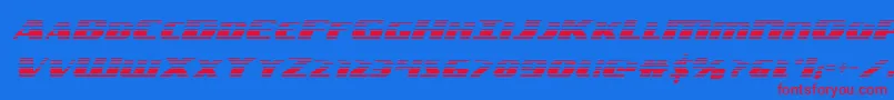 フォントamericorpsgrad – 赤い文字の青い背景