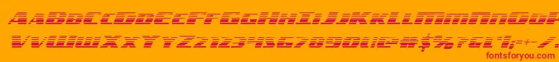 フォントamericorpsgrad – オレンジの背景に赤い文字