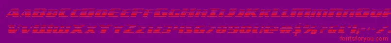 americorpsgrad-Schriftart – Rote Schriften auf violettem Hintergrund