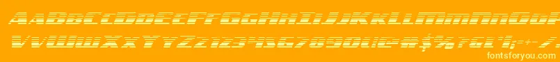 americorpsgrad-fontti – keltaiset fontit oranssilla taustalla