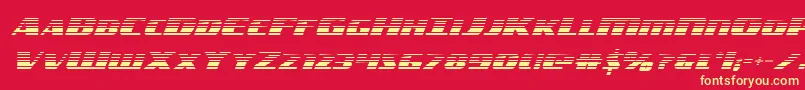 americorpsgrad-fontti – keltaiset fontit punaisella taustalla