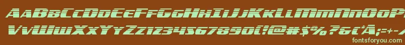 americorpshalf-fontti – vihreät fontit ruskealla taustalla