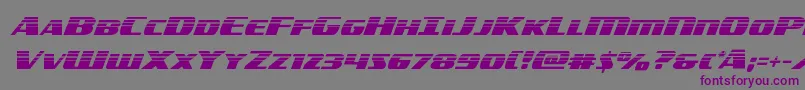 フォントamericorpshalf – 紫色のフォント、灰色の背景