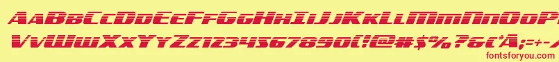 フォントamericorpshalf – 赤い文字の黄色い背景