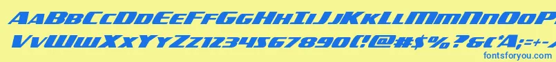 americorpsital Font – Blue Fonts on Yellow Background