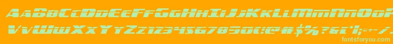 americorpslaser-fontti – vihreät fontit oranssilla taustalla
