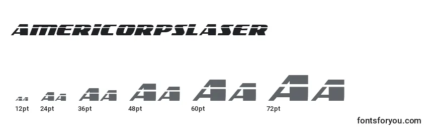 Размеры шрифта Americorpslaser (119406)