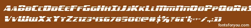 フォントamericorpslasercond – 茶色の背景に白い文字