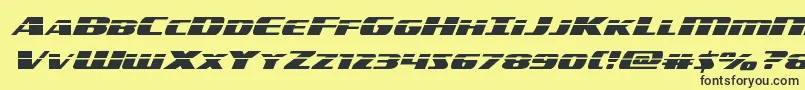 americorpslaserexpand-Schriftart – Schwarze Schriften auf gelbem Hintergrund