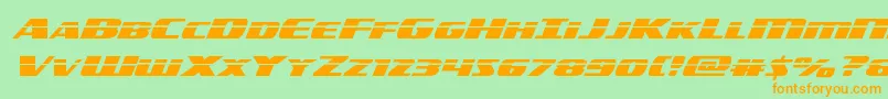 Czcionka americorpslaserexpand – pomarańczowe czcionki na zielonym tle