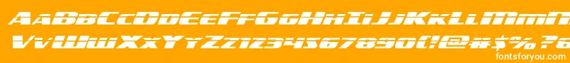 americorpslaserexpand-fontti – valkoiset fontit oranssilla taustalla