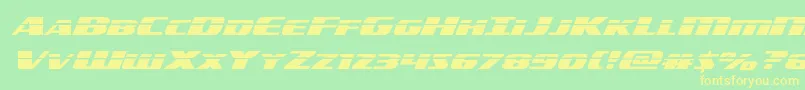 americorpslaserexpand-Schriftart – Gelbe Schriften auf grünem Hintergrund