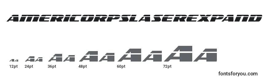 Größen der Schriftart Americorpslaserexpand