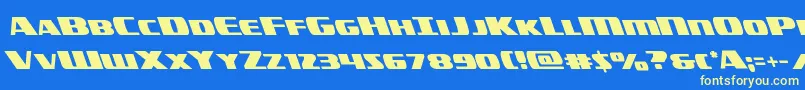 americorpsleft Font – Yellow Fonts on Blue Background