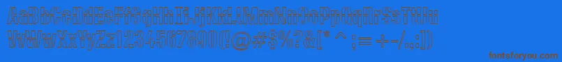 DieselstencilOutline Font – Brown Fonts on Blue Background