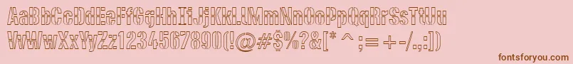 DieselstencilOutline Font – Brown Fonts on Pink Background