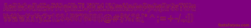 Weitere Informationen zur DieselstencilOutline-Schriftart DieselstencilOutline-Schriftart – Braune Schriften auf violettem Hintergrund