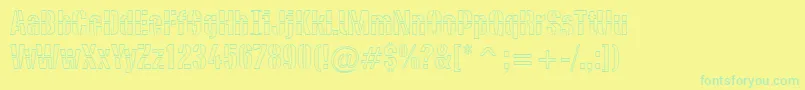 Czcionka DieselstencilOutline – zielone czcionki na żółtym tle