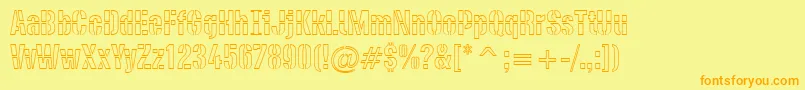 DieselstencilOutline Font – Orange Fonts on Yellow Background
