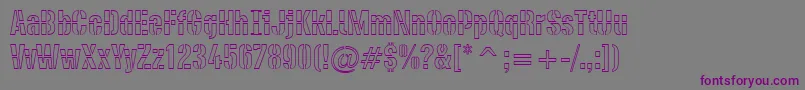 DieselstencilOutline Font – Purple Fonts on Gray Background