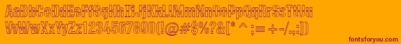 DieselstencilOutline Font – Purple Fonts on Orange Background
