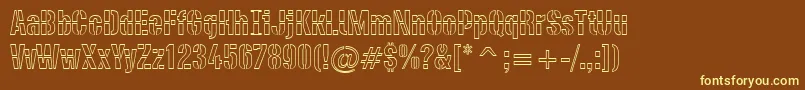DieselstencilOutline Font – Yellow Fonts on Brown Background