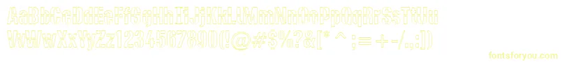DieselstencilOutline Font – Yellow Fonts on White Background