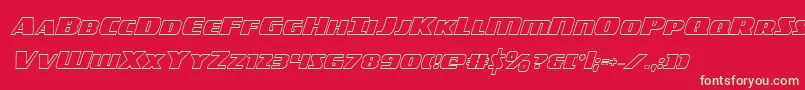 americorpsoutcond Font – Green Fonts on Red Background
